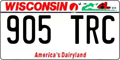WI license plate 905TRC