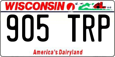WI license plate 905TRP