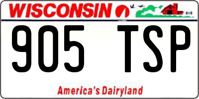 WI license plate 905TSP