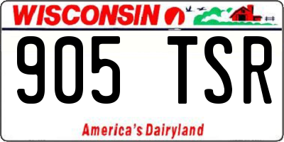WI license plate 905TSR