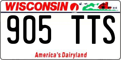 WI license plate 905TTS