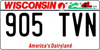 WI license plate 905TVN