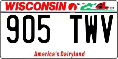 WI license plate 905TWV