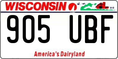 WI license plate 905UBF