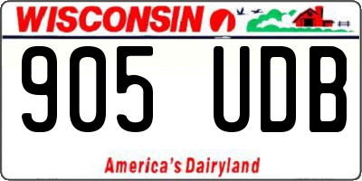 WI license plate 905UDB