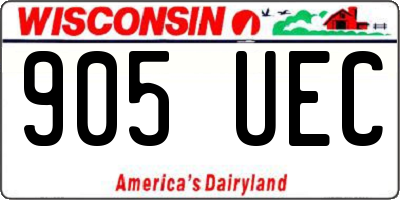 WI license plate 905UEC