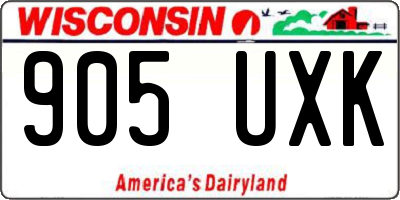 WI license plate 905UXK