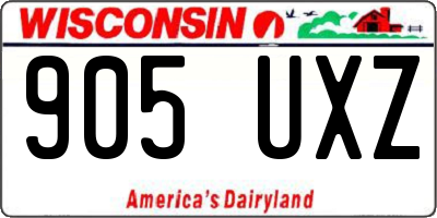 WI license plate 905UXZ
