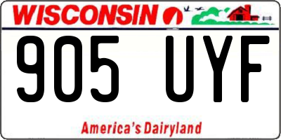 WI license plate 905UYF