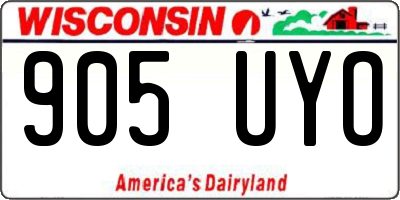 WI license plate 905UYO