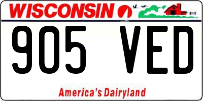 WI license plate 905VED
