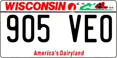 WI license plate 905VEO