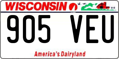 WI license plate 905VEU