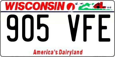 WI license plate 905VFE