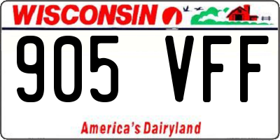 WI license plate 905VFF