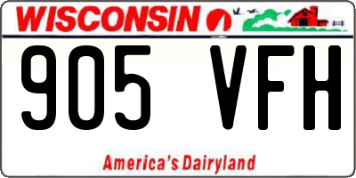 WI license plate 905VFH