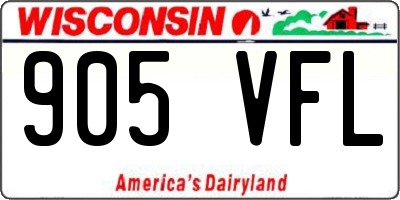WI license plate 905VFL