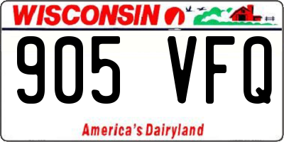 WI license plate 905VFQ