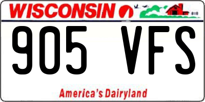 WI license plate 905VFS
