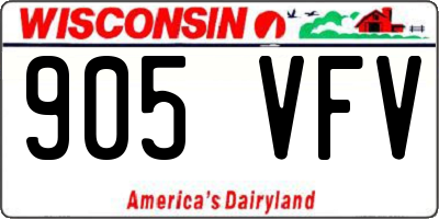 WI license plate 905VFV