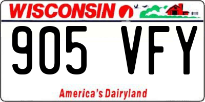 WI license plate 905VFY