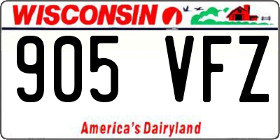 WI license plate 905VFZ