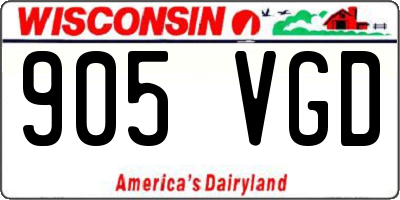 WI license plate 905VGD