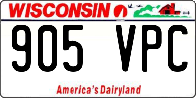 WI license plate 905VPC
