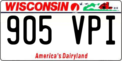 WI license plate 905VPI
