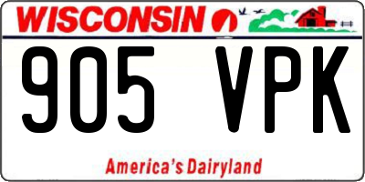 WI license plate 905VPK