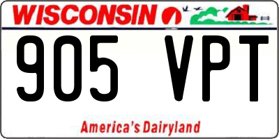 WI license plate 905VPT