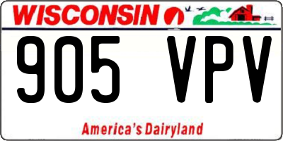 WI license plate 905VPV