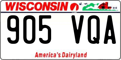 WI license plate 905VQA