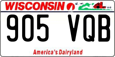 WI license plate 905VQB