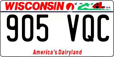 WI license plate 905VQC
