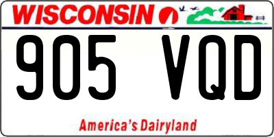 WI license plate 905VQD