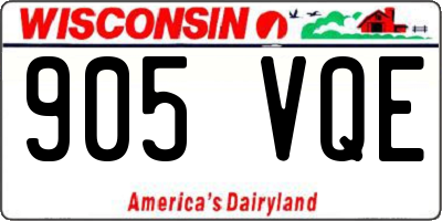 WI license plate 905VQE