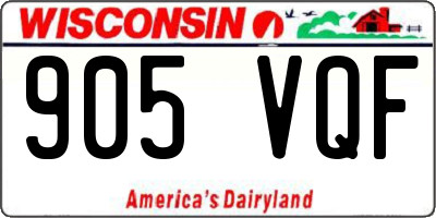 WI license plate 905VQF