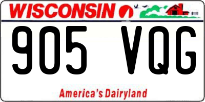 WI license plate 905VQG