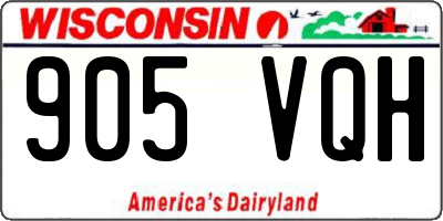 WI license plate 905VQH