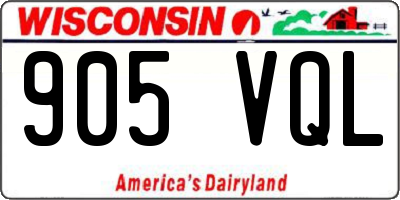 WI license plate 905VQL