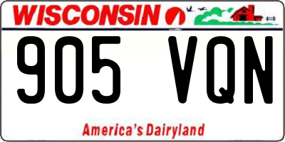 WI license plate 905VQN