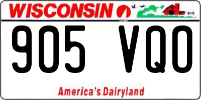 WI license plate 905VQO