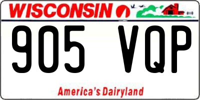 WI license plate 905VQP