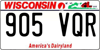 WI license plate 905VQR