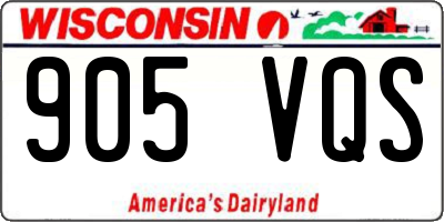 WI license plate 905VQS