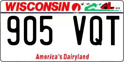 WI license plate 905VQT