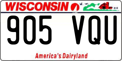 WI license plate 905VQU