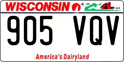 WI license plate 905VQV