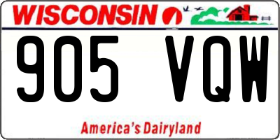 WI license plate 905VQW